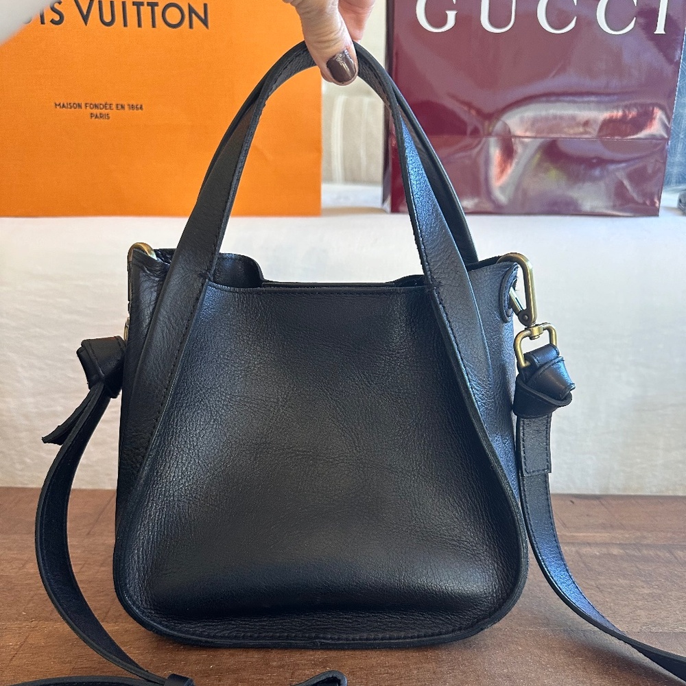 Madewell The Sydney cross body leather tote black